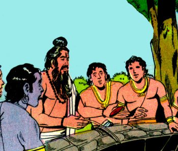 Drona retrieving his ring from the well