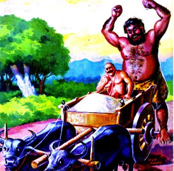 Bheema eating Bakasur's food