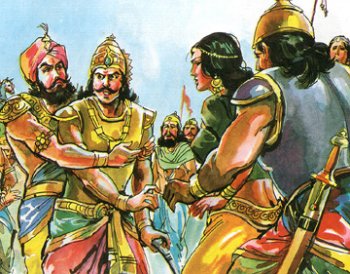 Chitrasen taking Duryodhana captive