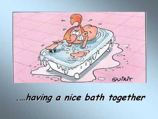having a nice bath together