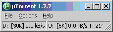 uTorrent Global Upload Bandwidth Set to 5 kB/s
