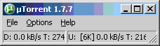 uTorrent Global Upload Bandwidth Set to 6 kB/s